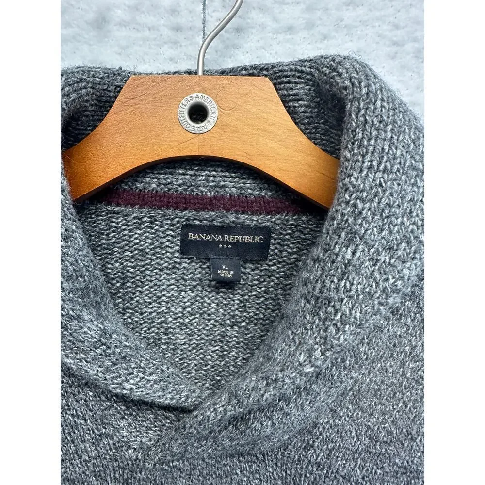 Banana Republic Grey Blue‎ Cardigan Hoodie Size XL Men - Picture 2 of 6